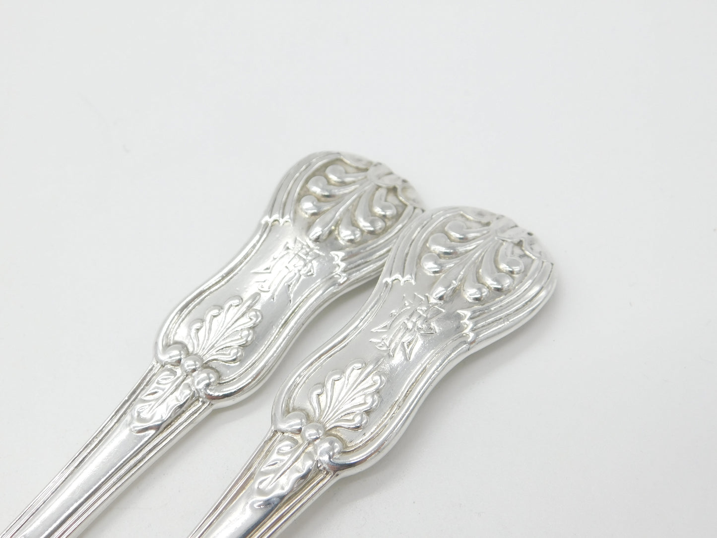 Pair Georgian Sterling Silver Kings Pattern Table Spoons Slavery Abolition Interest 1827 Glasgow