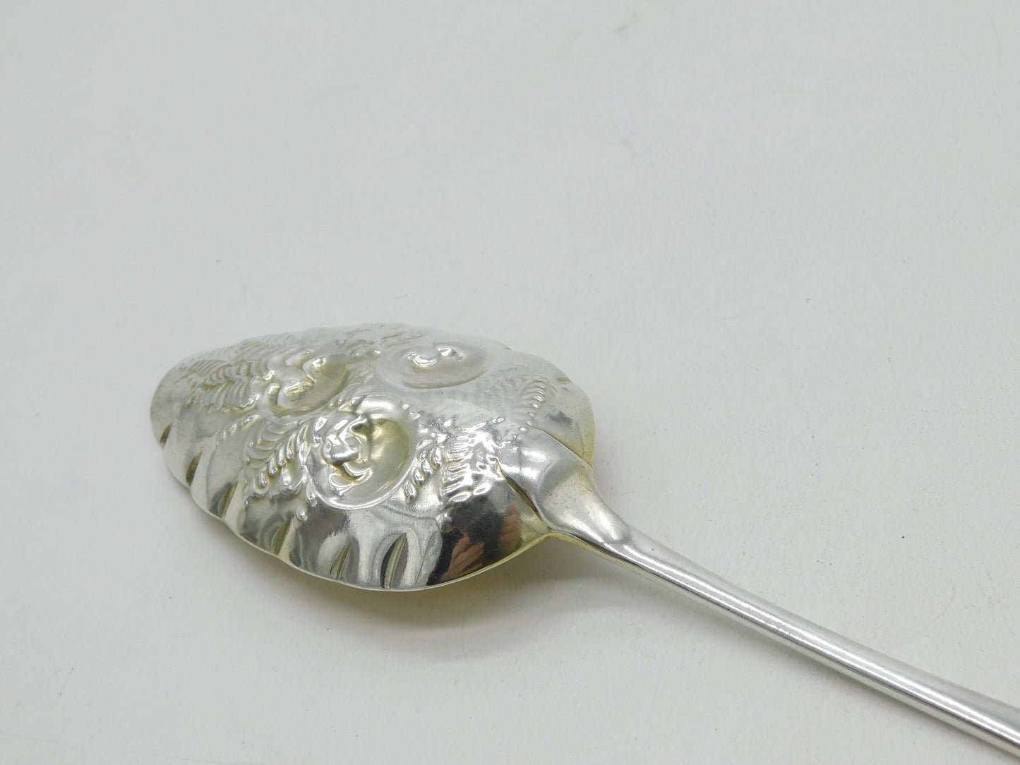 George III Sterling Silver Berry Pattern Serving Spoon Antique 1805 London