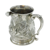George II Sterling Silver Floral Embossed Cream Jug Antique 1757 London