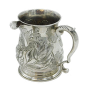 George II Sterling Silver Floral Embossed Cream Jug Antique 1757 London