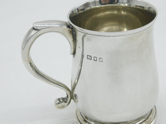 Sterling Silver Christening Mug Tankard Antique 1928 London Art Deco