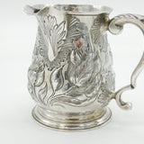George II Sterling Silver Floral Embossed Cream Jug Antique 1757 London