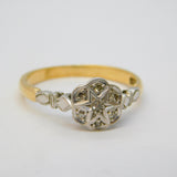 Victorian 18ct Yellow Gold Old-Cut Diamond Set Starburst Ring Antique c1890