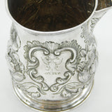 George II Sterling Silver Floral Embossed Cream Jug Antique 1757 London