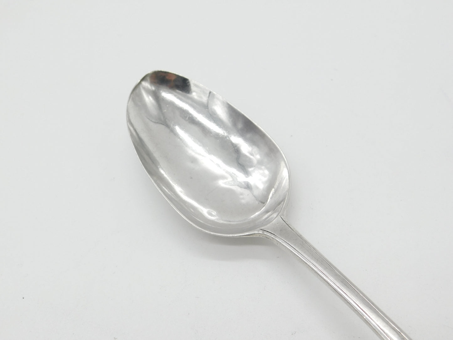 Georgian Sterling Silver Lined Edge Serving Spoon 1780 London John Lambe