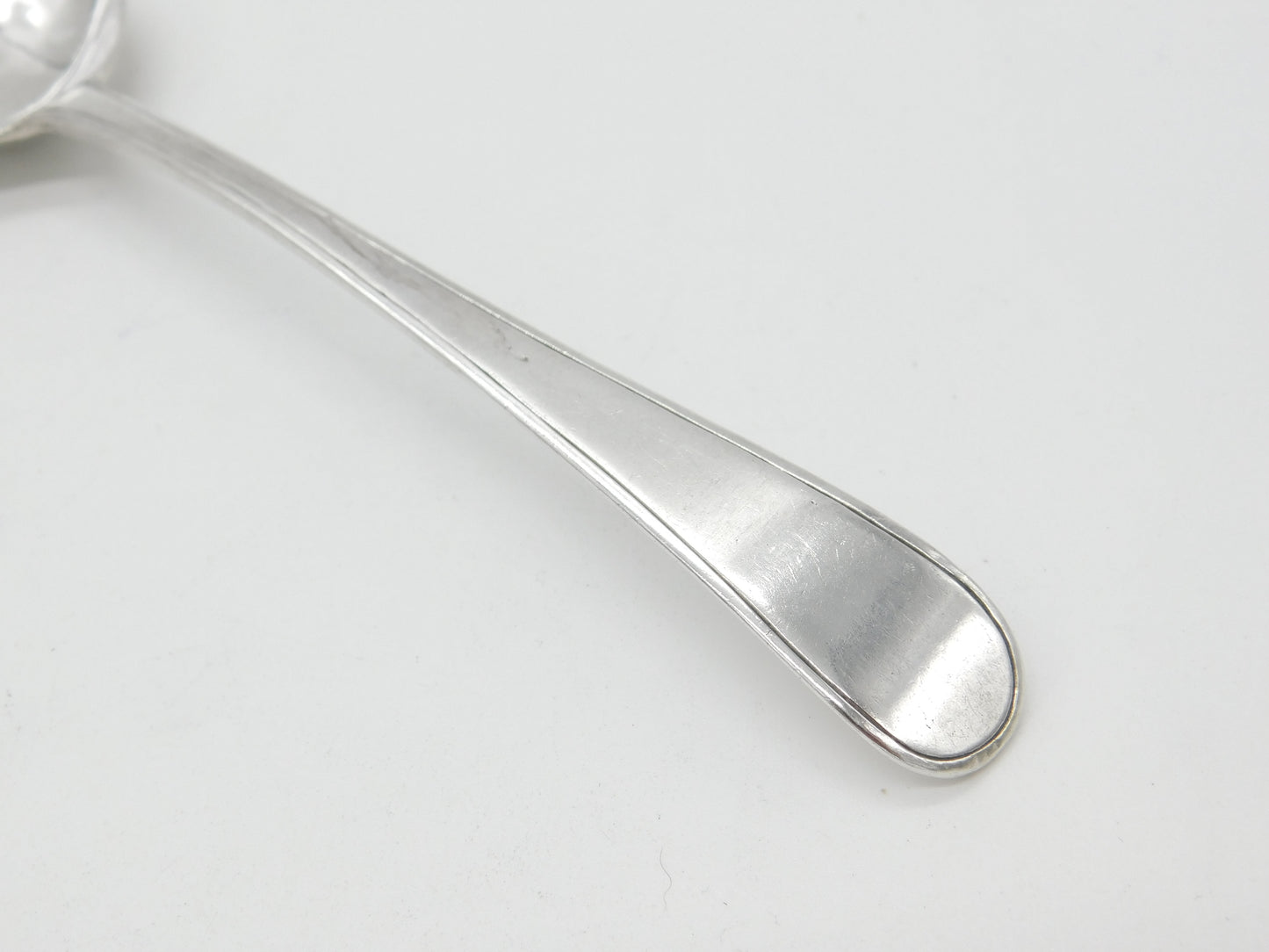 Georgian Sterling Silver Lined Edge Serving Spoon 1780 London John Lambe