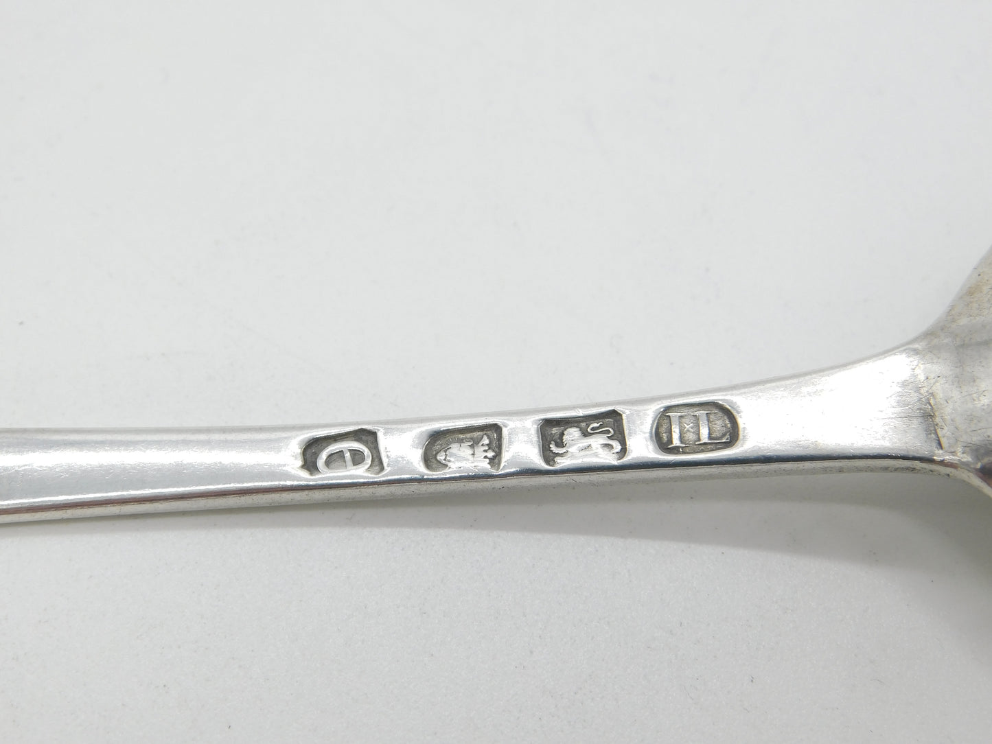 Georgian Sterling Silver Lined Edge Serving Spoon 1780 London John Lambe