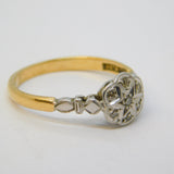Victorian 18ct Yellow Gold Old-Cut Diamond Set Starburst Ring Antique c1890