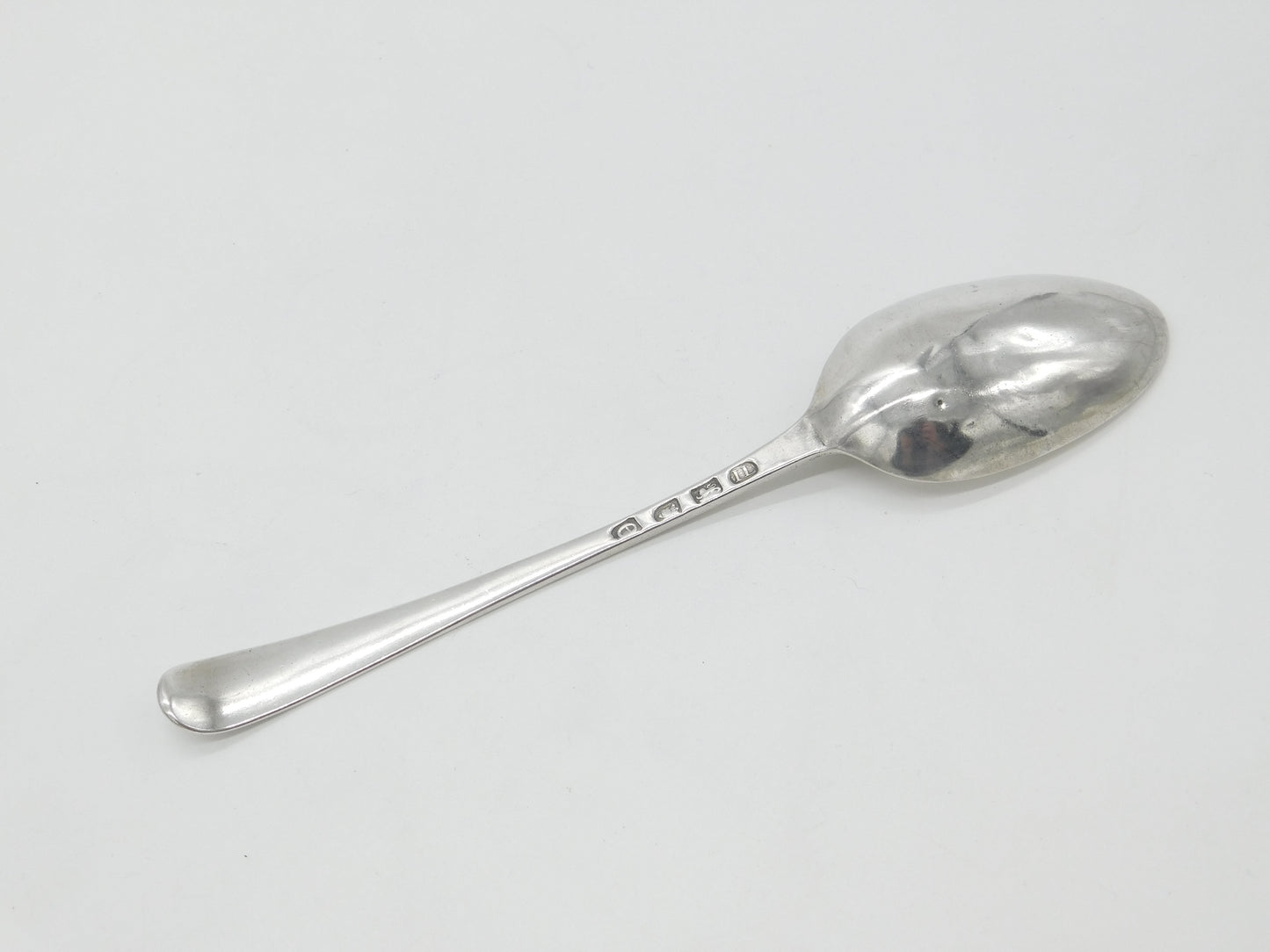 Georgian Sterling Silver Lined Edge Serving Spoon 1780 London John Lambe