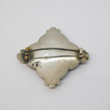 19th Century Scottish Sterling Silver, Granite & Carnelian Agate Brooch Antique