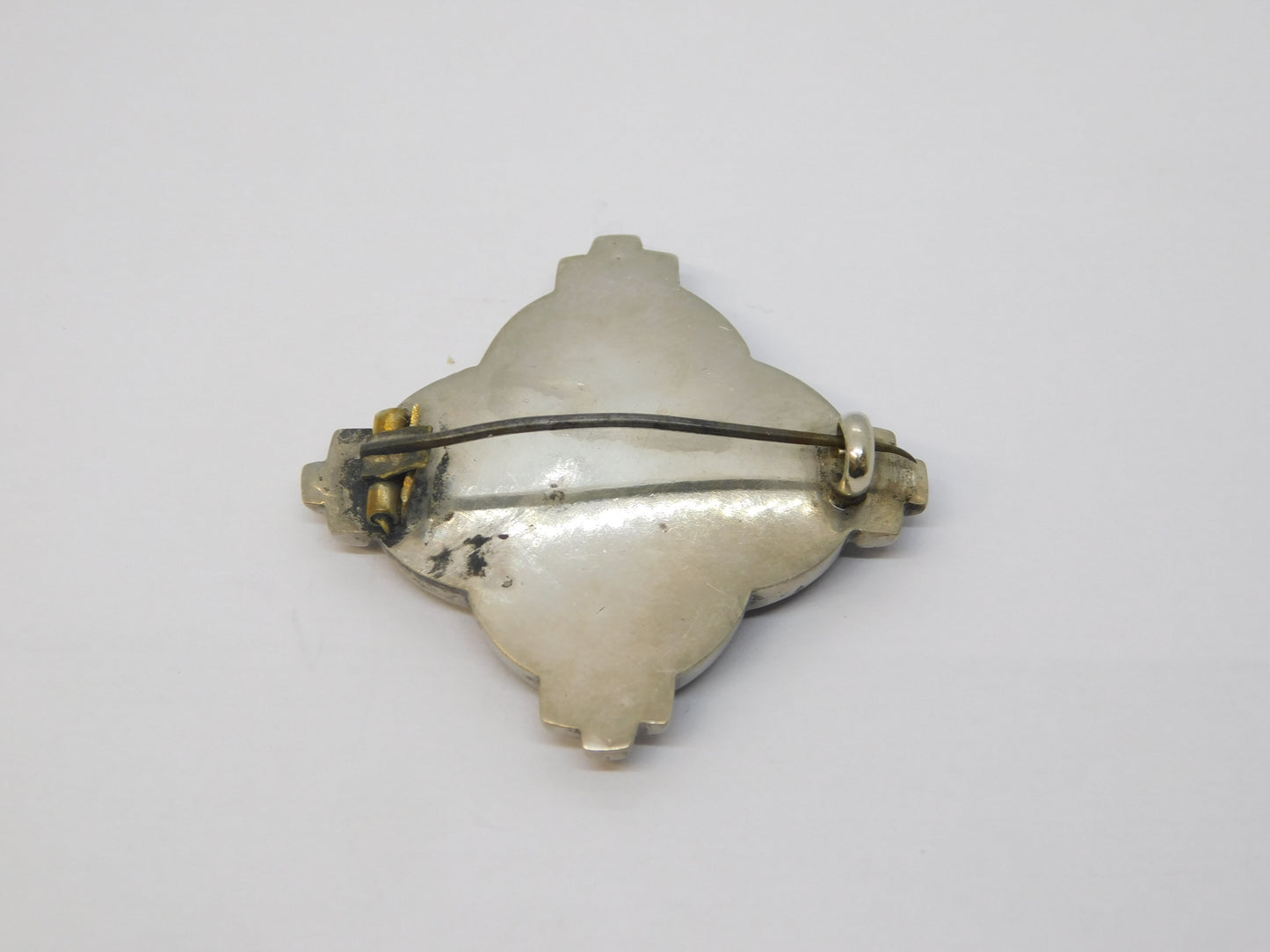 19th Century Scottish Sterling Silver, Granite & Carnelian Agate Brooch Antique