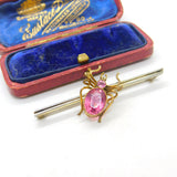 Victorian Sterling Silver Gilt & Tourmaline Spider Brooch Antique c1900 Suffragette