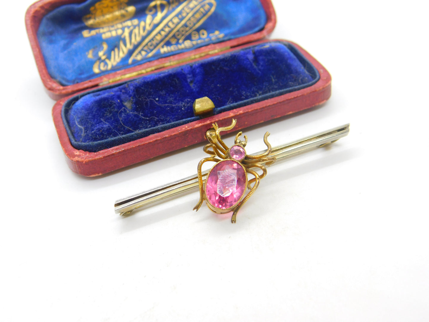 Victorian Sterling Silver Gilt & Tourmaline Spider Brooch Antique c1900 Suffragette