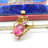 Victorian Sterling Silver Gilt & Tourmaline Spider Brooch Antique c1900 Suffragette