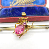 Victorian Sterling Silver Gilt & Tourmaline Spider Brooch Antique c1900 Suffragette