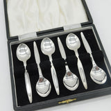 Geoffrey Bellamy Boxed Set of Sterling Silver Teaspoon Vintage 1965 Sheffield