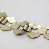 Norwegian Sterling Silver Black Enamel Panel Bracelet Antique c1930 Art Deco