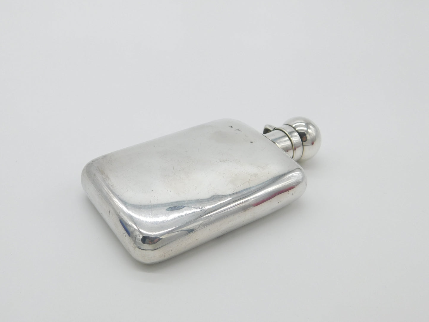 Antique Sterling Silver Hip Flask Or Spirit Flask c1910 Edwardian Un-Engraved