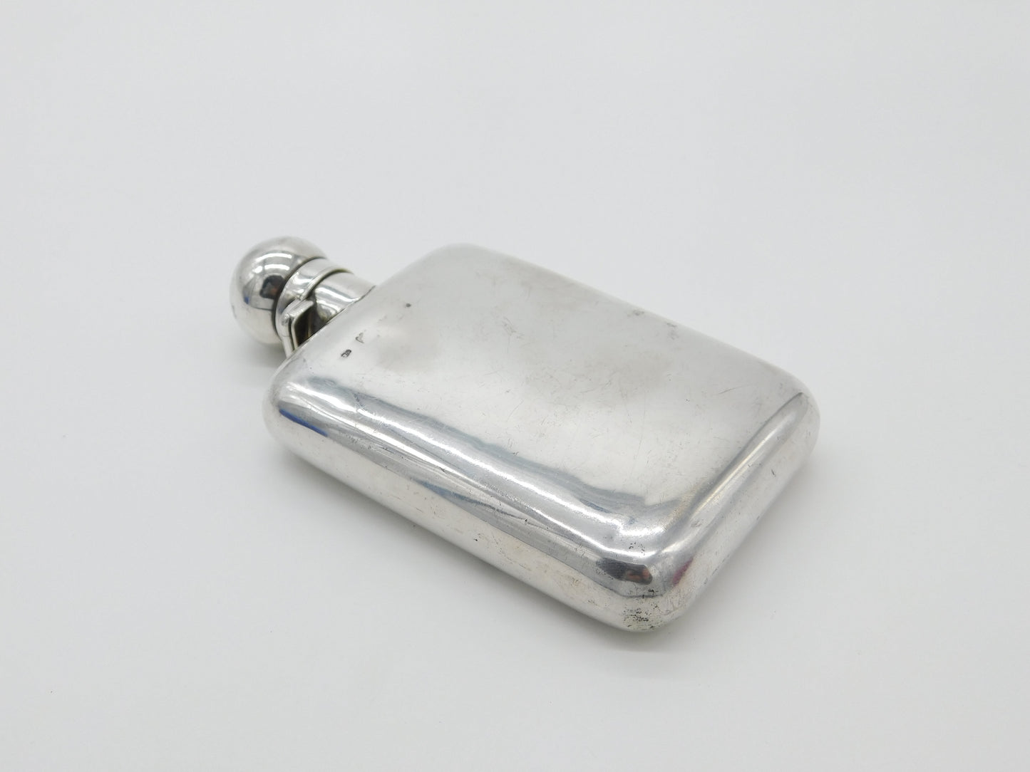 Antique Sterling Silver Hip Flask Or Spirit Flask c1910 Edwardian Un-Engraved