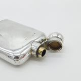 Antique Sterling Silver Hip Flask Or Spirit Flask c1910 Edwardian Un-Engraved