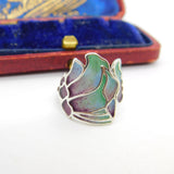 Scottish Sterling Silver Colourful Enamel Floral Ring Norah Creswick Edinburgh
