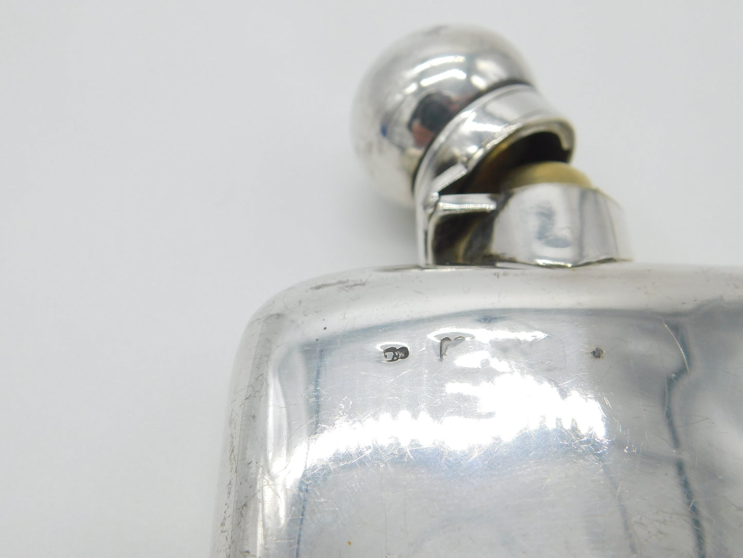 Antique Sterling Silver Hip Flask Or Spirit Flask c1910 Edwardian Un-Engraved