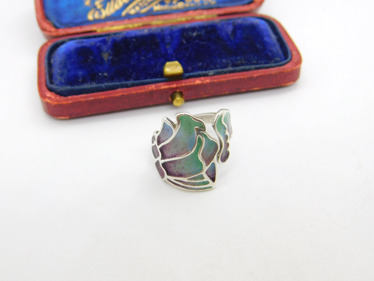 Scottish Sterling Silver Colourful Enamel Floral Ring Norah Creswick Edinburgh