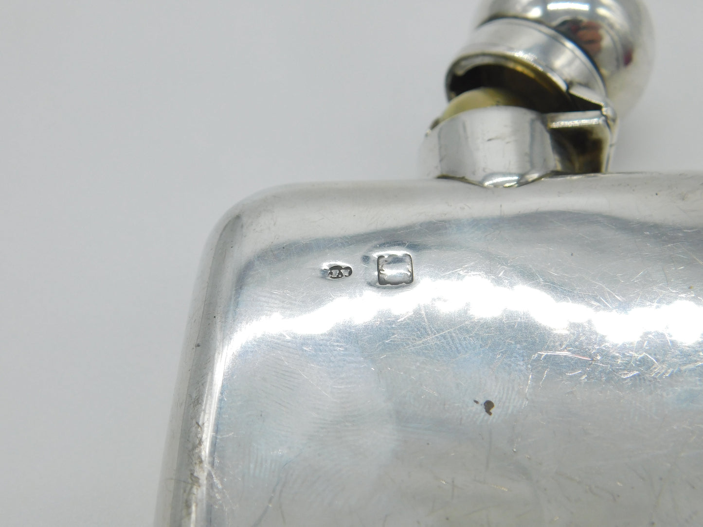 Antique Sterling Silver Hip Flask Or Spirit Flask c1910 Edwardian Un-Engraved