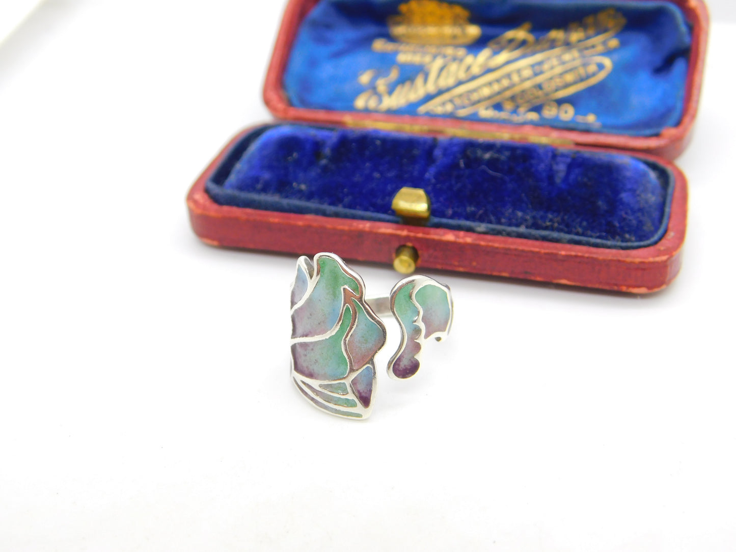 Scottish Sterling Silver Colourful Enamel Floral Ring Norah Creswick Edinburgh