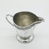 Arts & Crafts Planished Sterling Silver Floral Cream Jug Antique 1931 Chester
