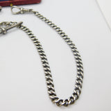 Victorian Sterling Silver Double Albert Watch Chain 1896 Birmingham Antique 20" Length