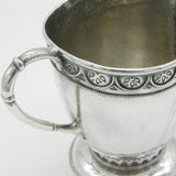 Arts & Crafts Planished Sterling Silver Floral Cream Jug Antique 1931 Chester