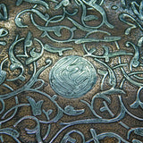 19th Century Persian Sterling Silver Inlaid Copper Decorative Charger Antique