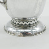 Arts & Crafts Planished Sterling Silver Floral Cream Jug Antique 1931 Chester