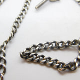 Victorian Sterling Silver Double Albert Watch Chain 1896 Birmingham Antique 20" Length
