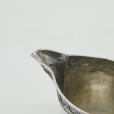 Arts & Crafts Planished Sterling Silver Floral Cream Jug Antique 1931 Chester