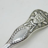 Channel Islands Sterling Silver Jersey Militia Crested Serving Spoon Antique