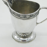 Arts & Crafts Planished Sterling Silver Floral Cream Jug Antique 1931 Chester