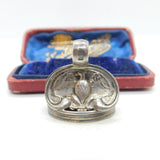 Swedish Georgian Sterling Silver Eagle Form Initial Seal Fob Antique c1820