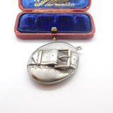 Victorian Sterling Silver Mourning Buckle Form Sweetheart Locket Antique c1860
