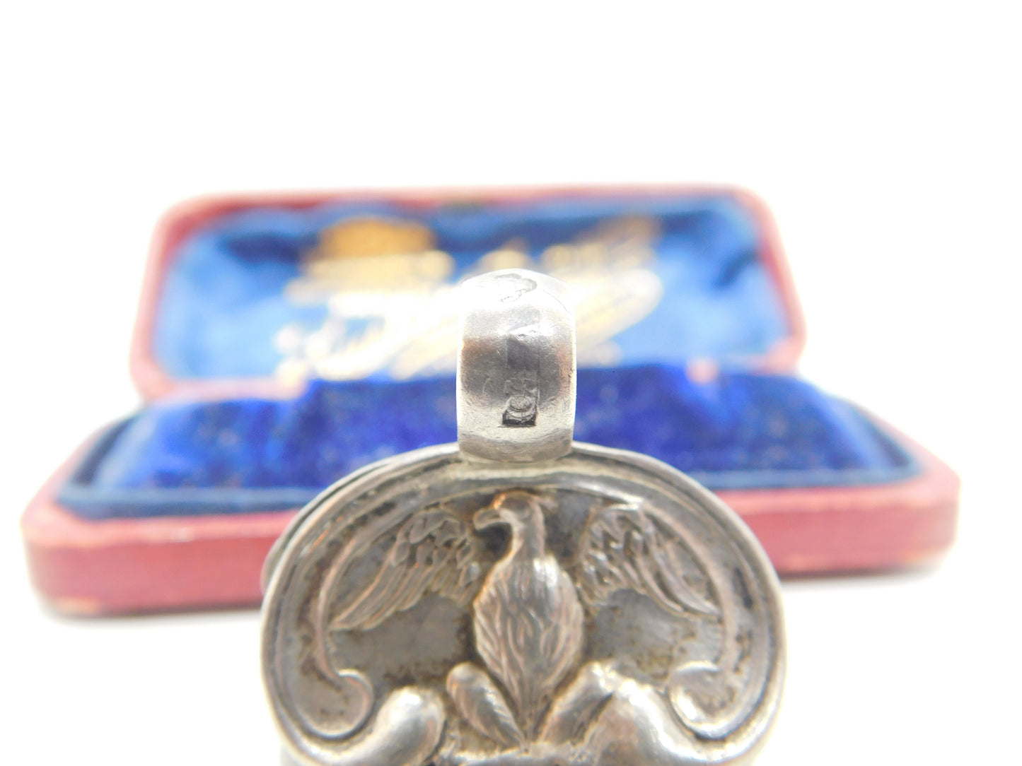 Swedish Georgian Sterling Silver Eagle Form Initial Seal Fob Antique c1820