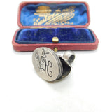 Swedish Georgian Sterling Silver Eagle Form Initial Seal Fob Antique c1820