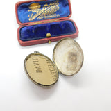 Victorian Sterling Silver Mourning Buckle Form Sweetheart Locket Antique c1860