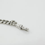 Edwardian Sterling Silver Graduating Albert Watch Chain with Fob 1904 Birmingham