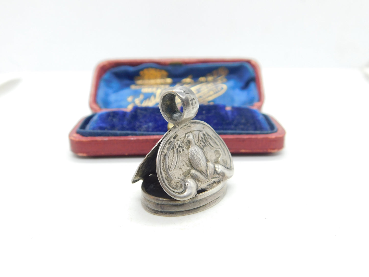 Swedish Georgian Sterling Silver Eagle Form Initial Seal Fob Antique c1820