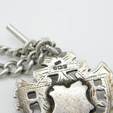 Edwardian Sterling Silver Graduating Albert Watch Chain with Fob 1904 Birmingham