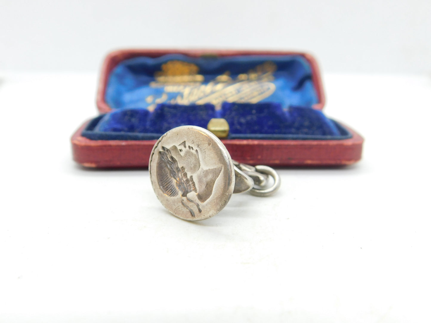 Georgian Sterling Silver Roman Senator Crest Fob Wax Seal Antique c1780