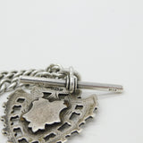 Edwardian Sterling Silver Graduating Albert Watch Chain with Fob 1904 Birmingham