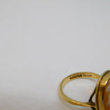 9ct Yellow Gold Carved Floral Shell Cameo Dress Ring Vintage 1970 Birmingham