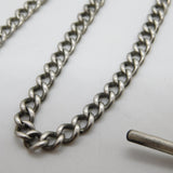 Victorian Sterling Silver Single Albert Watch Chain Antique 1889 London
